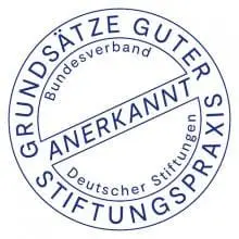 Das Logo Grundsätze guter Stiftungspraxis vom Bundesverband Deutscher Stiftungen.